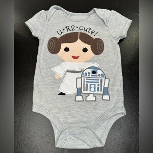 STAR WARS Princess Leia R2-D2 Baby Girls Bodysuit Size: 12M